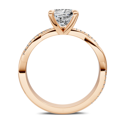 Yvette Scalloped twisted Pavé Ring