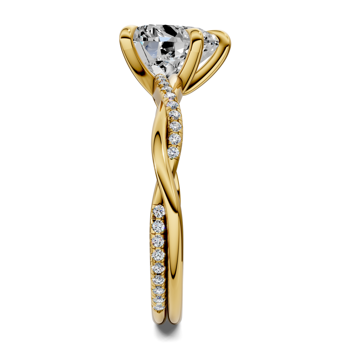 Yvette Scalloped twisted Pavé Ring