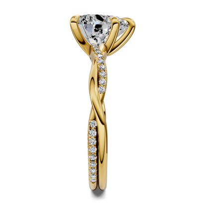 Yvette Scalloped twisted Pavé Ring