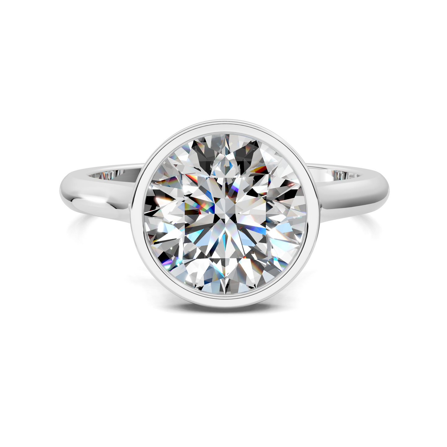 Sandra Bezel Cathedral Solitaire Ring