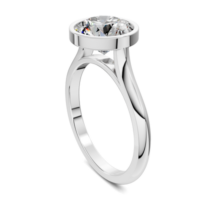 Sandra Bezel Cathedral Solitaire Ring