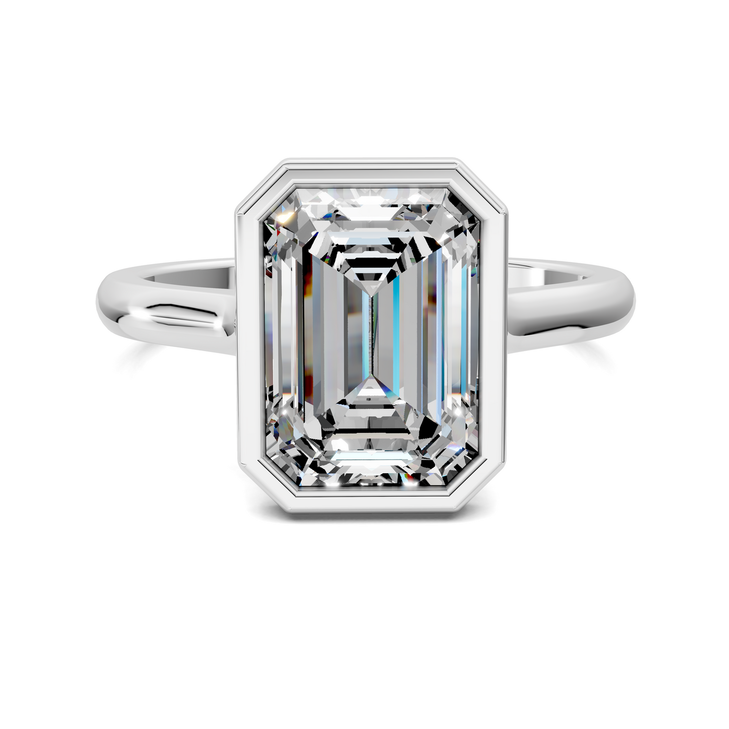 Sandra Bezel Cathedral Solitaire Ring