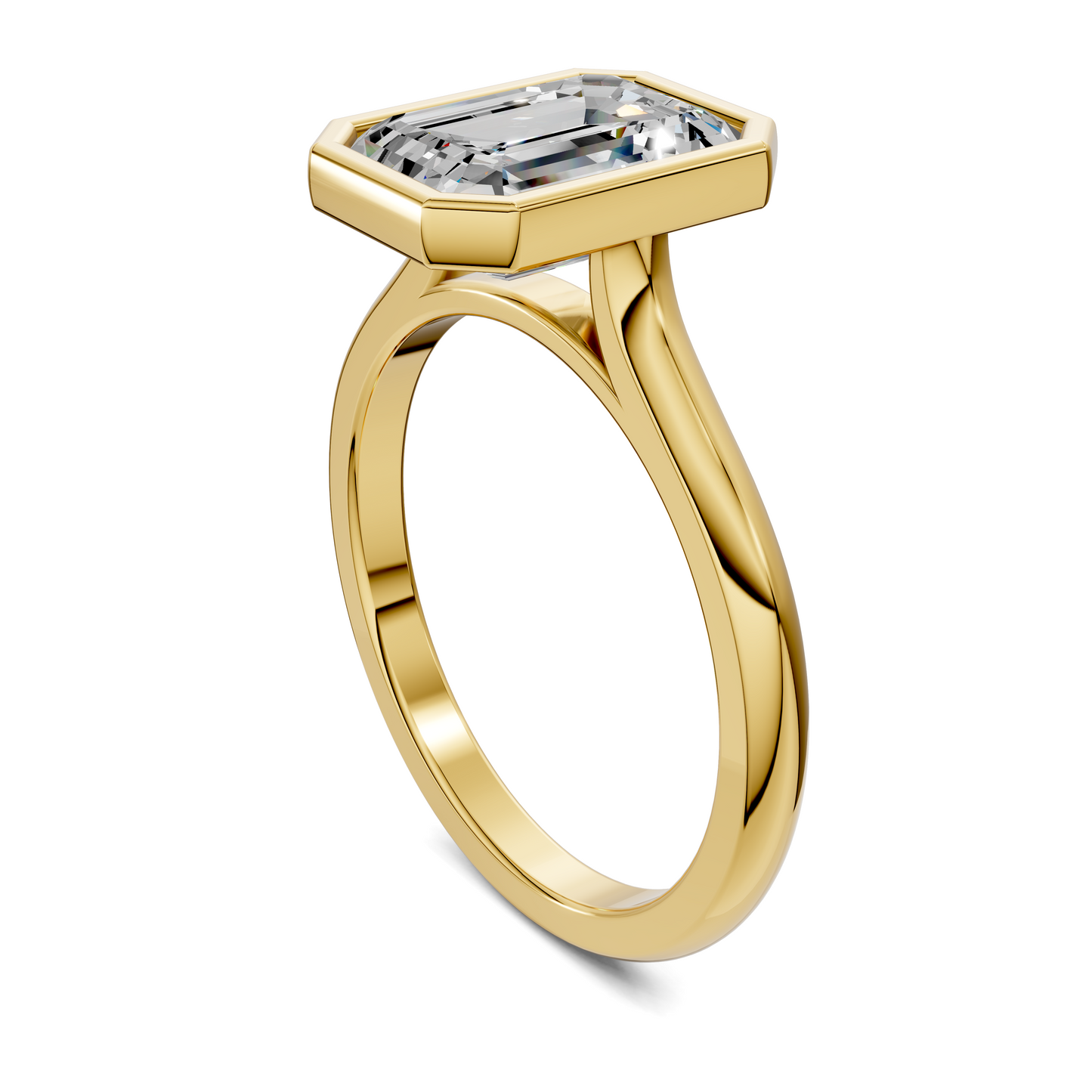 Sandra Bezel Cathedral Solitaire Ring