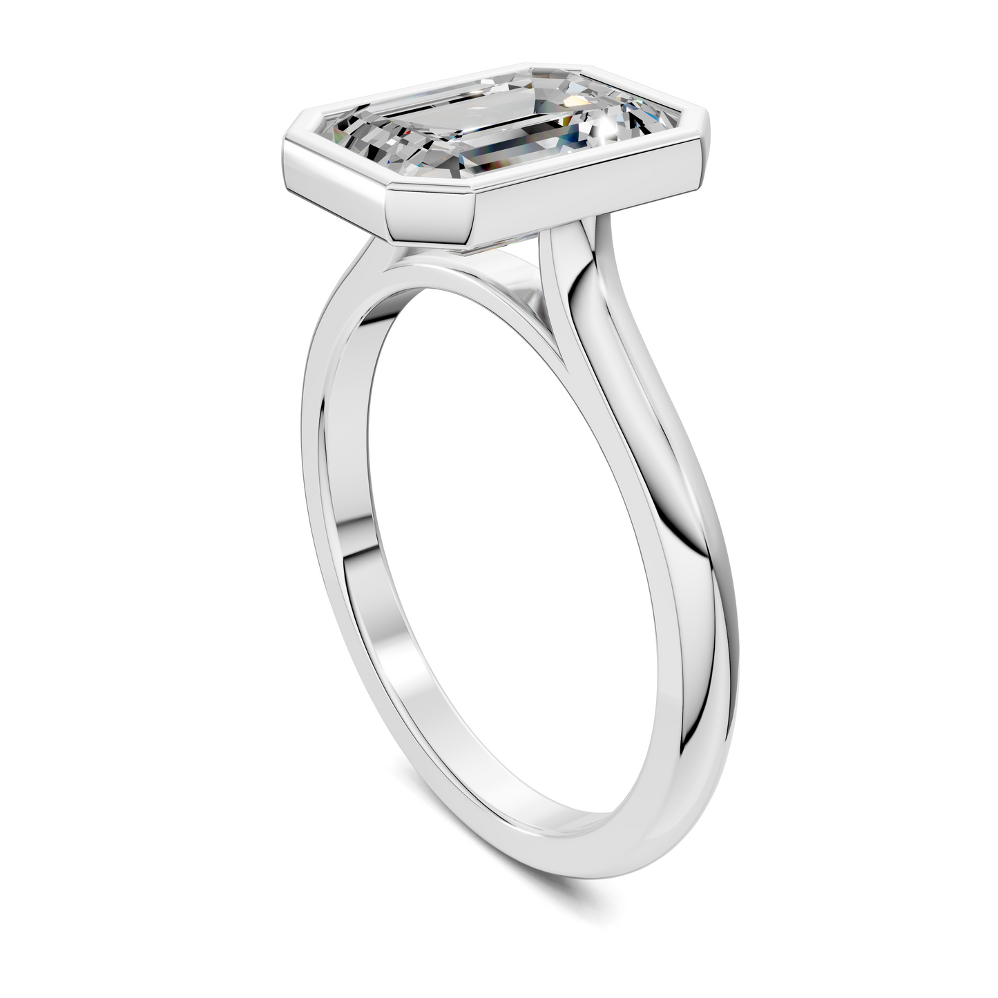 Sandra Bezel Cathedral Solitaire Ring
