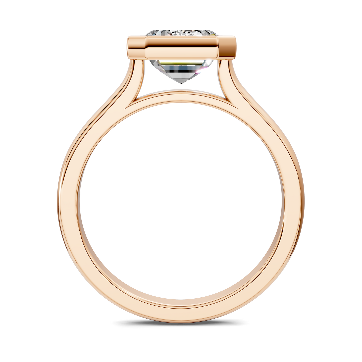 Sandra Bezel Cathedral Solitaire Ring