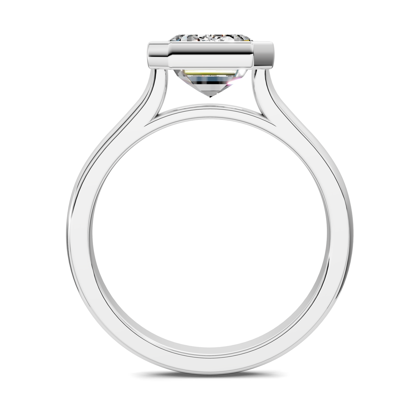 Sandra Bezel Cathedral Solitaire Ring