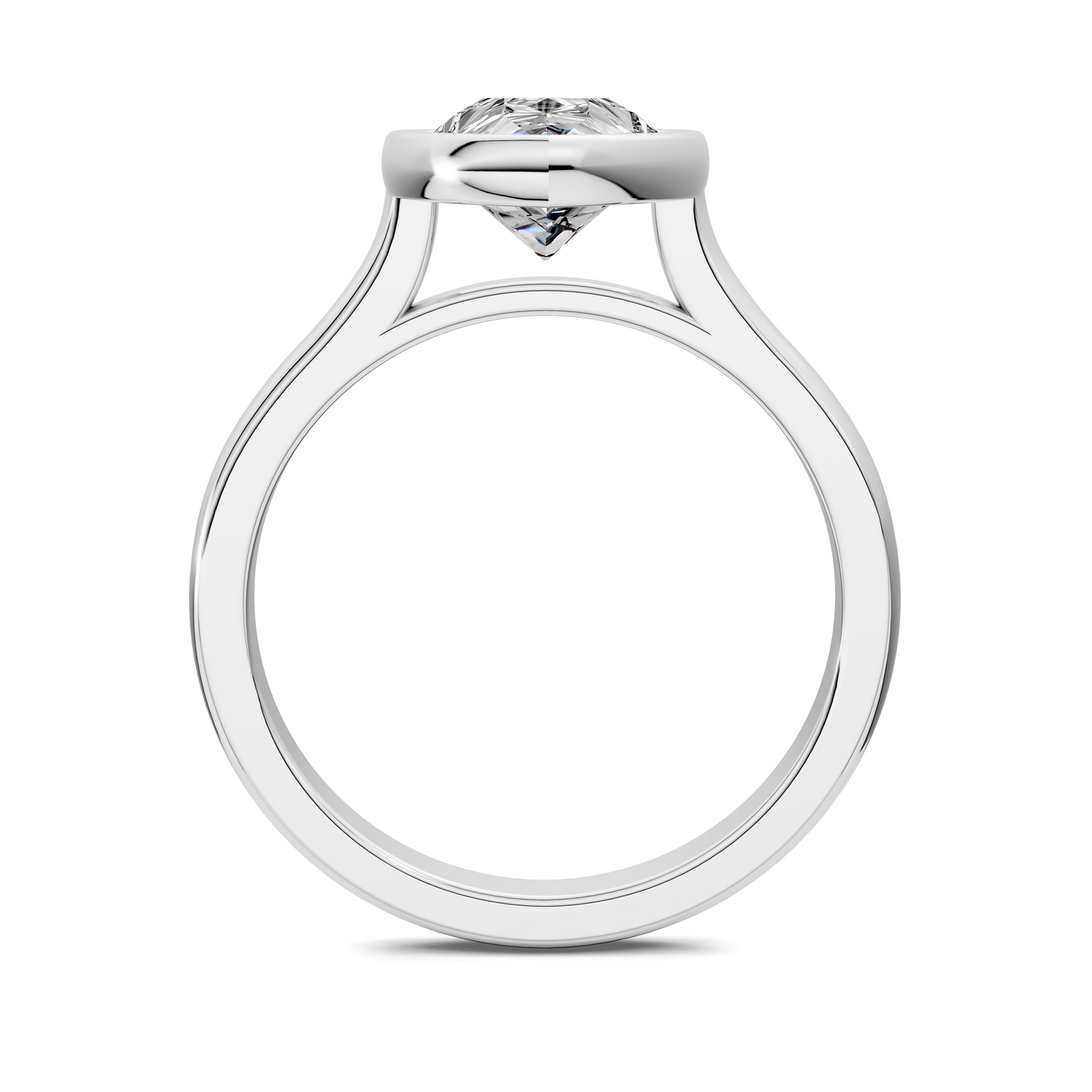 Sandra Bezel Cathedral Solitaire Ring