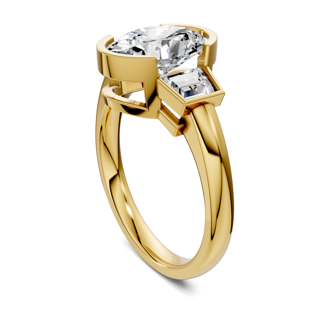 Lakelynn Bezel Three Stone Ring