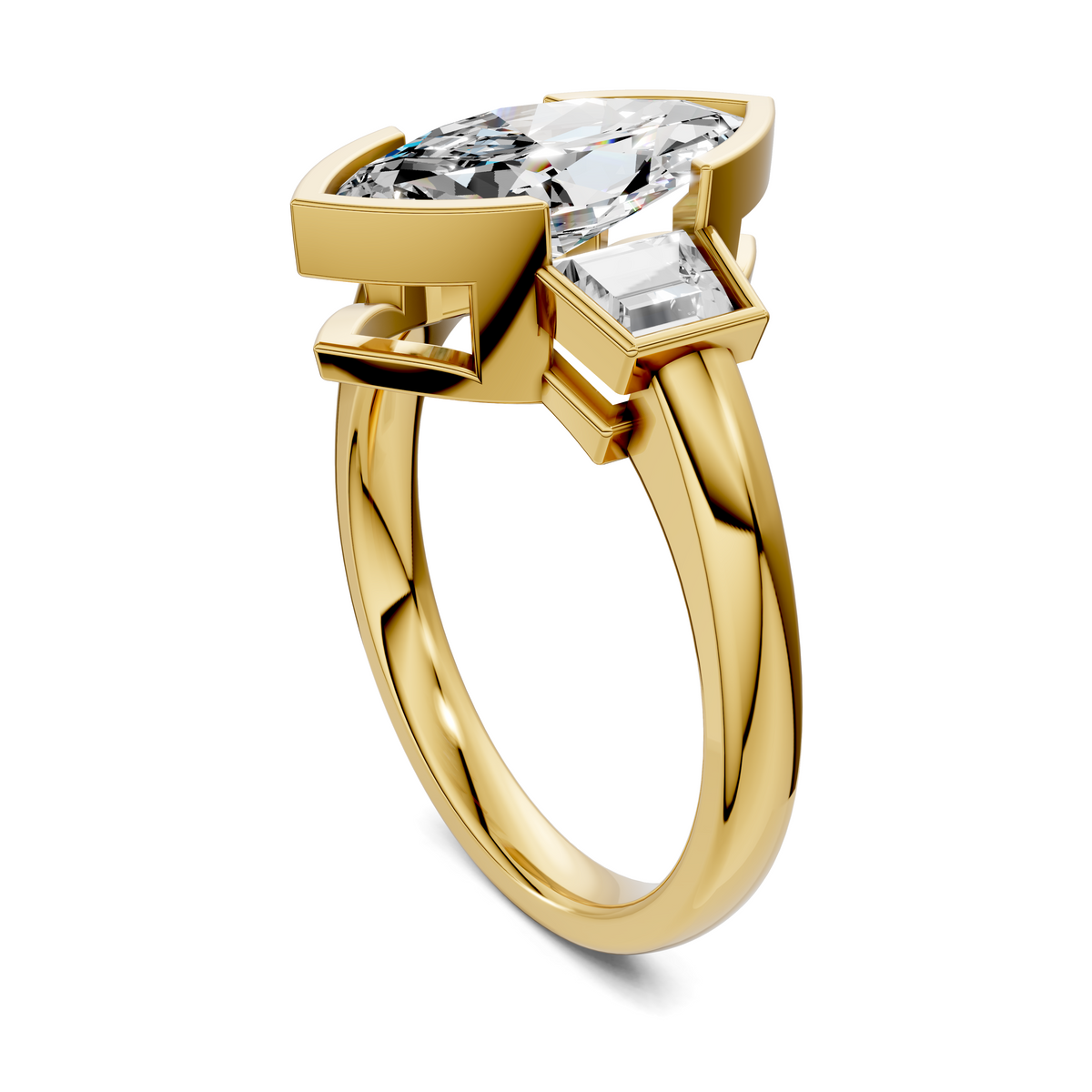 Lakelynn Bezel Three Stone Ring