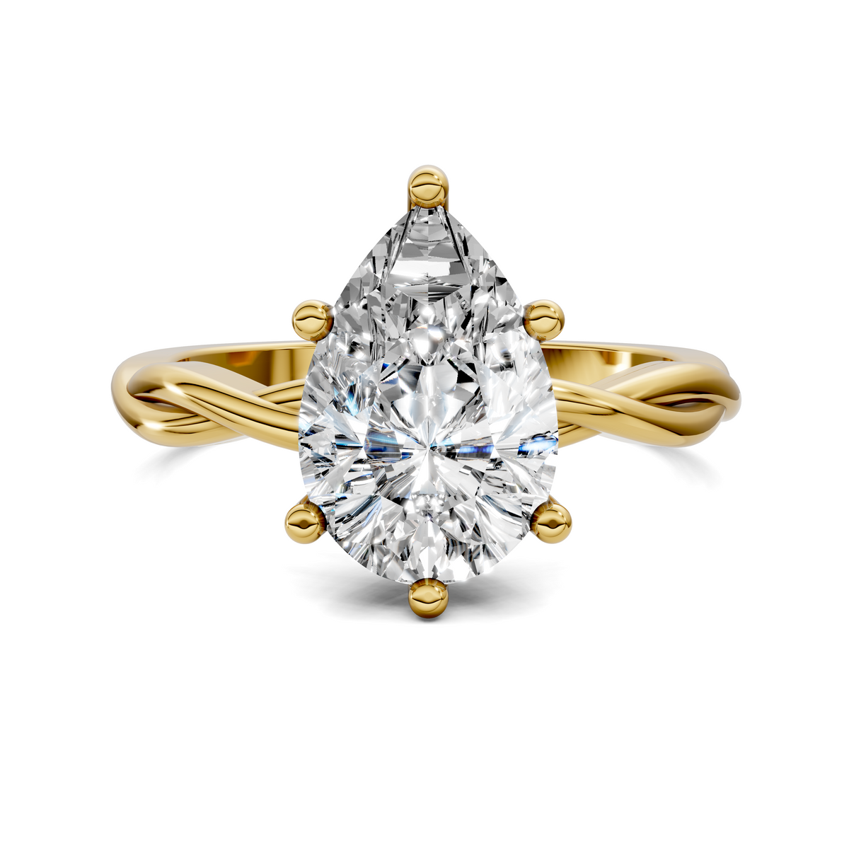 Emely Twisted Vine Solitaire Ring