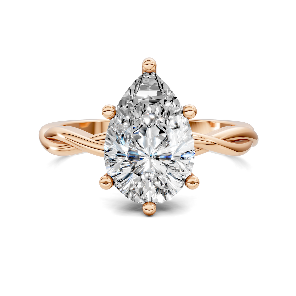 Emely Twisted Vine Solitaire Ring
