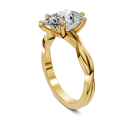 Emely Twisted Vine Solitaire Ring