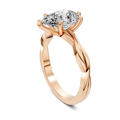 Emely Twisted Vine Solitaire Ring