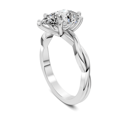 Emely Twisted Vine Solitaire Ring
