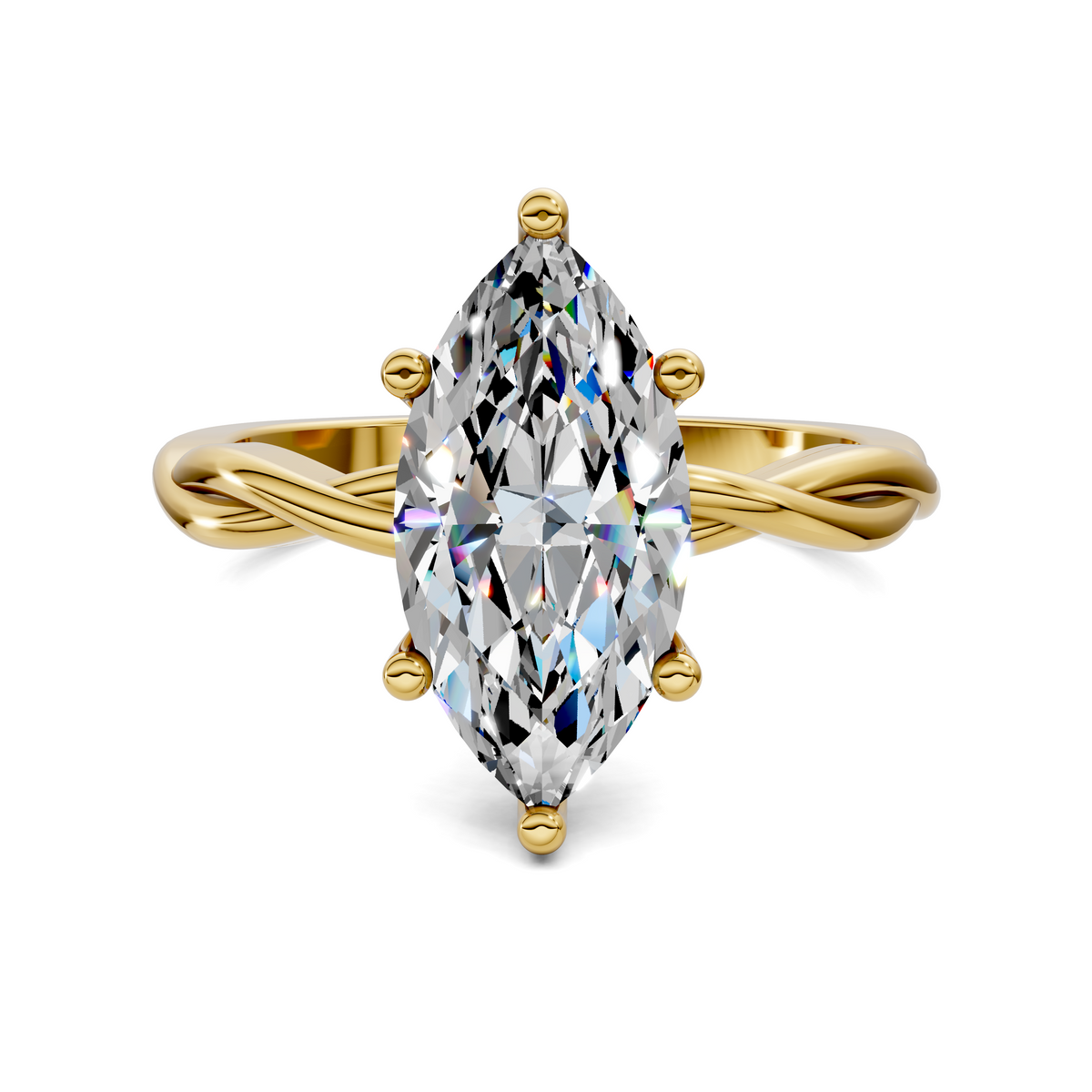 Emely Twisted Vine Solitaire Ring