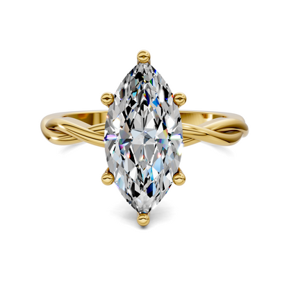 Emely Twisted Vine Solitaire Ring