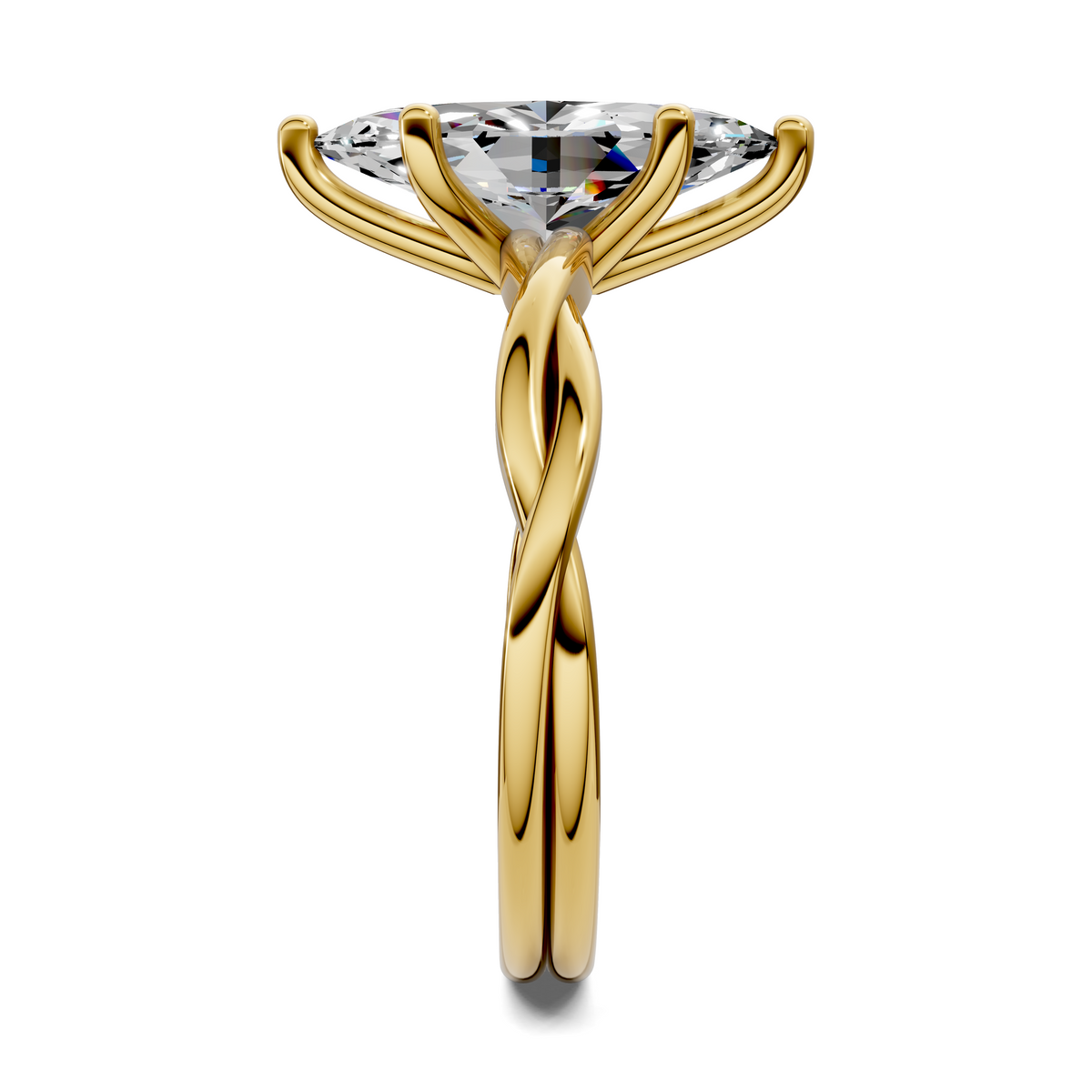 Emely Twisted Vine Solitaire Ring