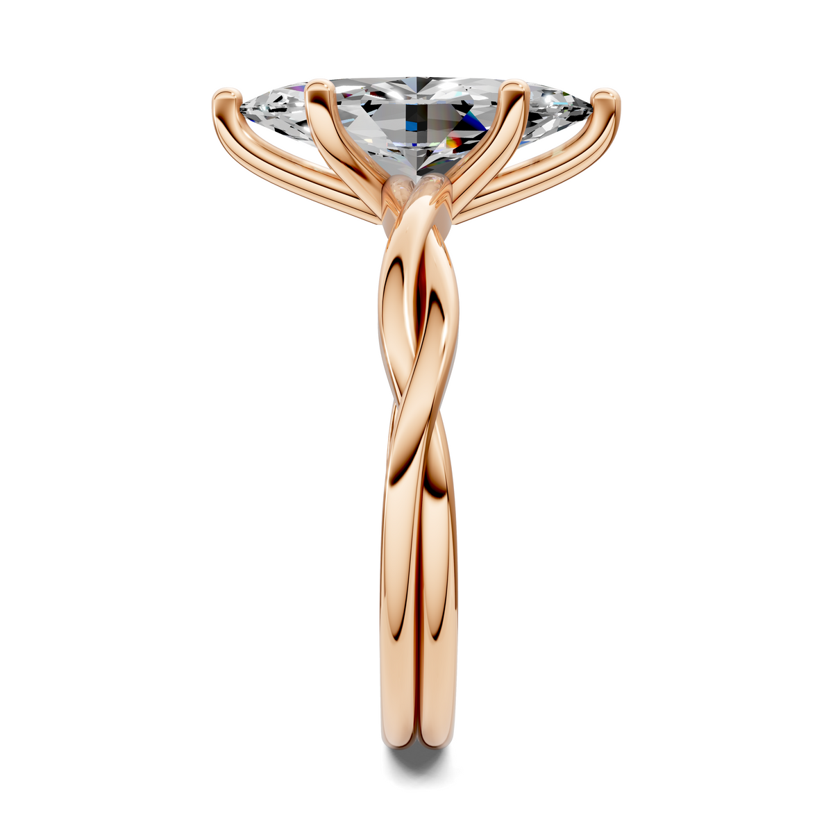 Emely Twisted Vine Solitaire Ring