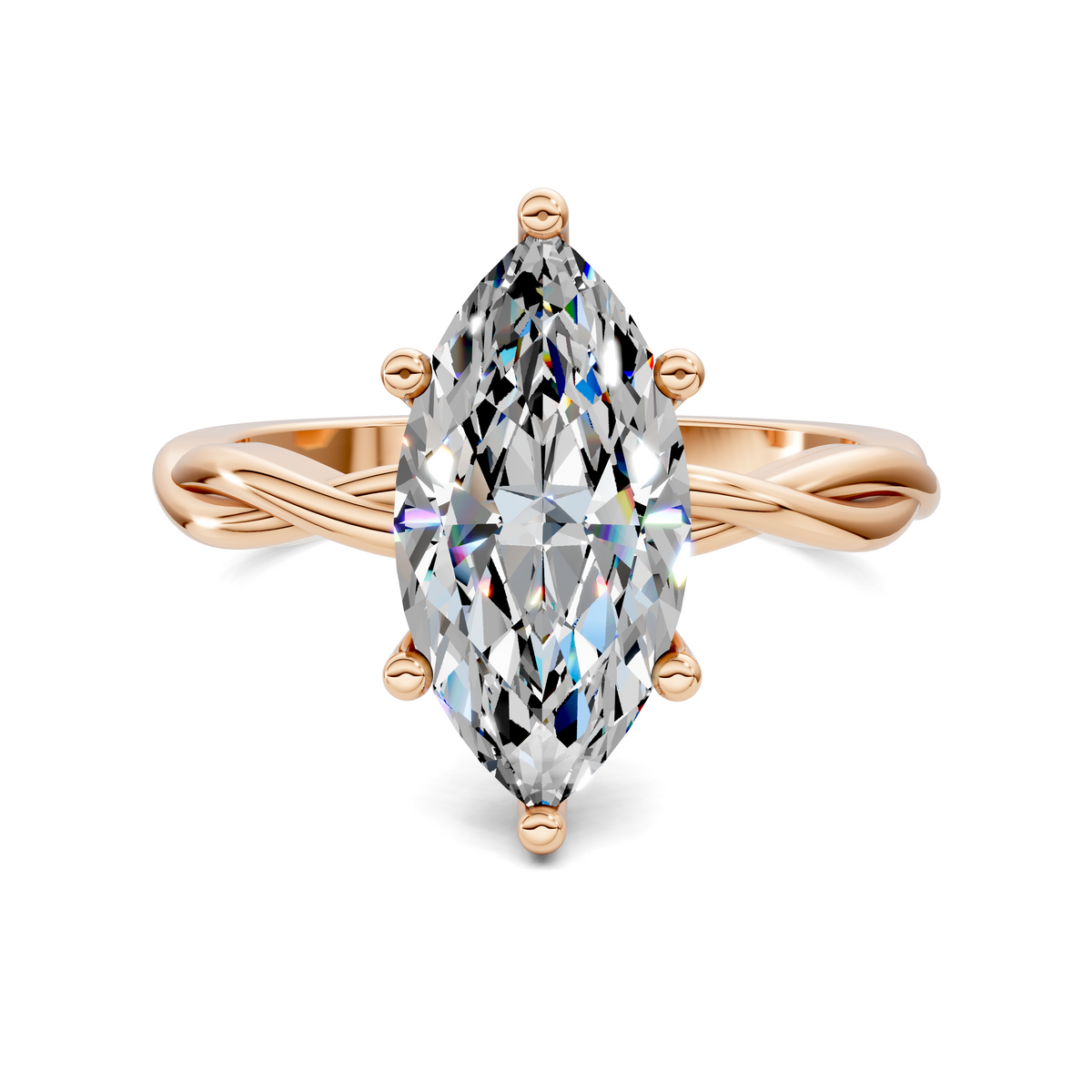 Emely Twisted Vine Solitaire Ring