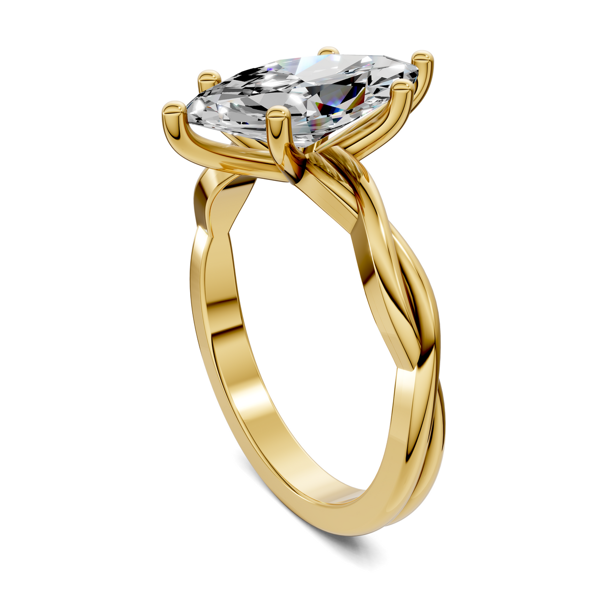 Emely Twisted Vine Solitaire Ring