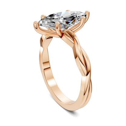 Emely Twisted Vine Solitaire Ring