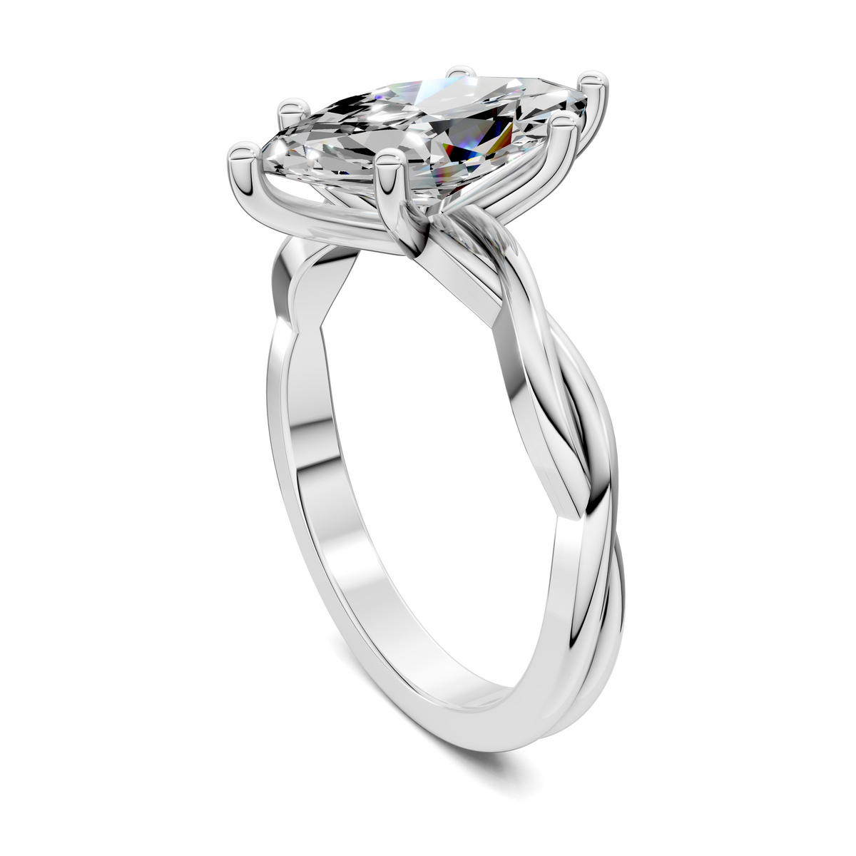 Emely Twisted Vine Solitaire Ring