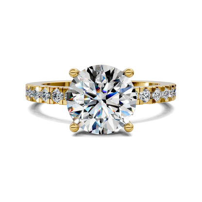 Jasmine Petite Pave Solitaire Engagement Ring