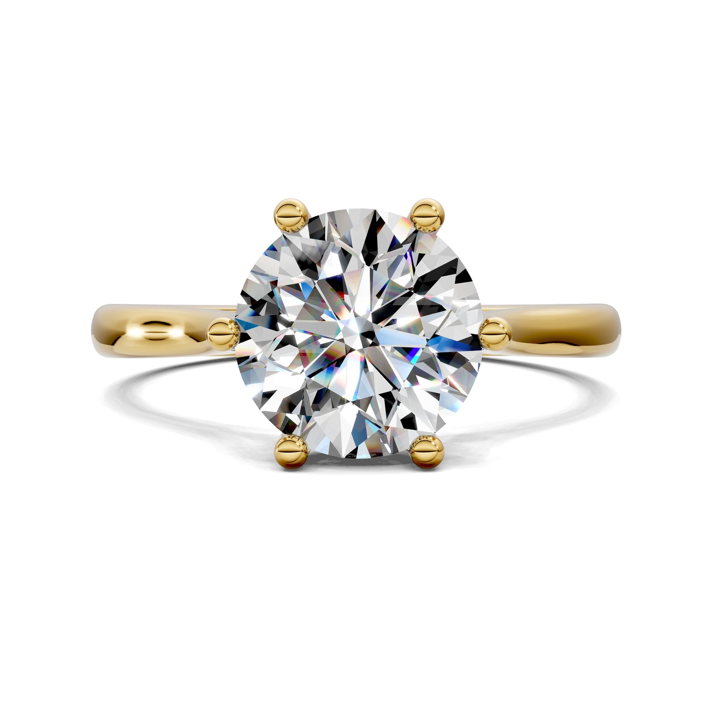 2 carat lab grown diamond engagement ring round cut solitaire in gold by Opes & Co