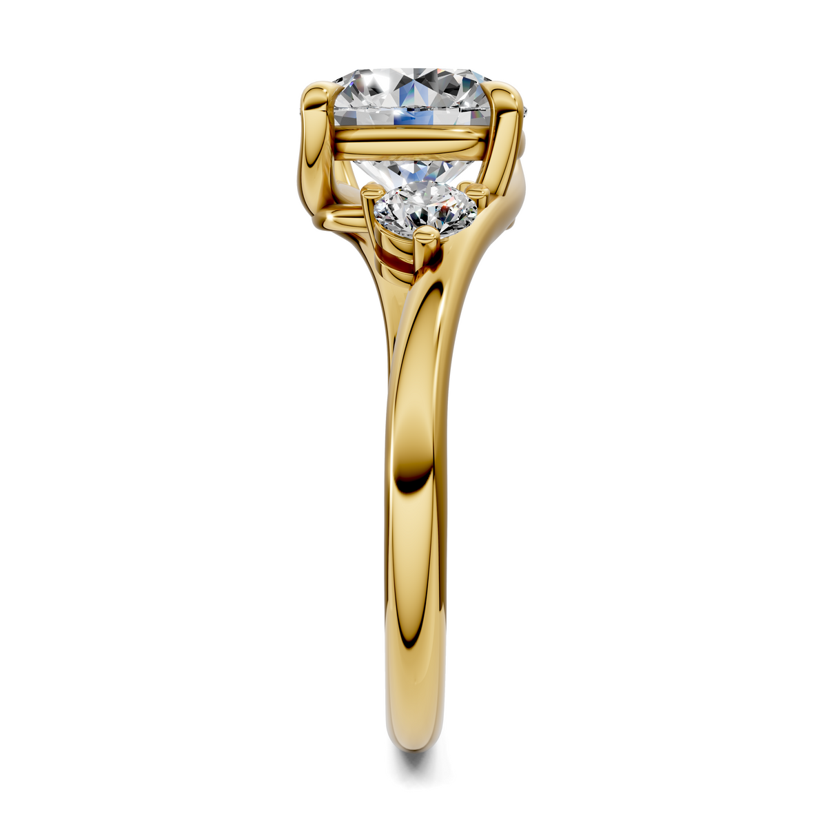 Tiara Bypass Three Stone Ring