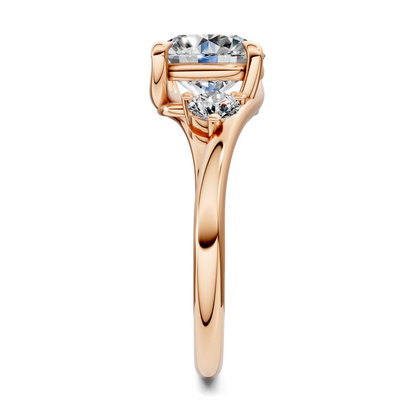 Tiara Bypass Three Stone Ring