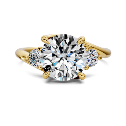 Tiara Bypass Three Stone Ring