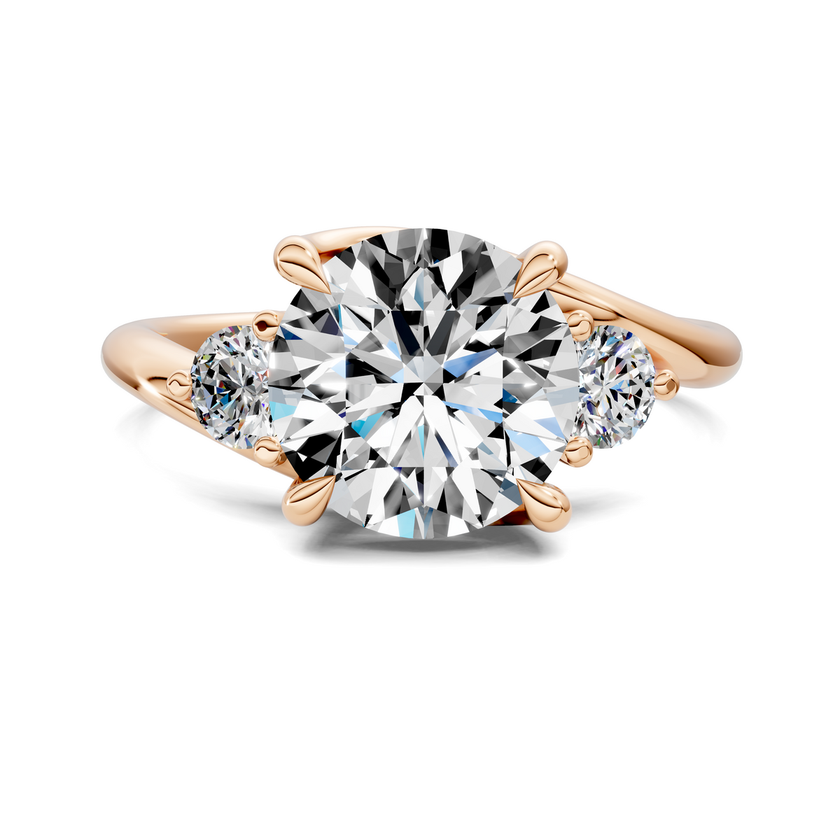 Tiara Bypass Three Stone Ring