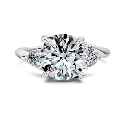 Tiara Bypass Three Stone Ring