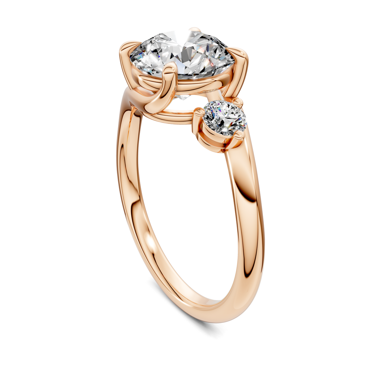 Tiara Bypass Three Stone Ring
