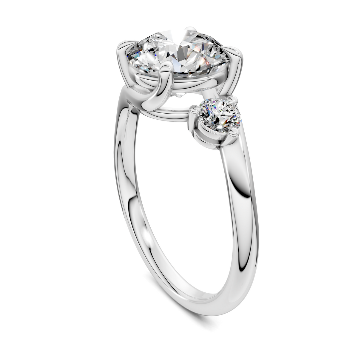 Tiara Bypass Three Stone Ring