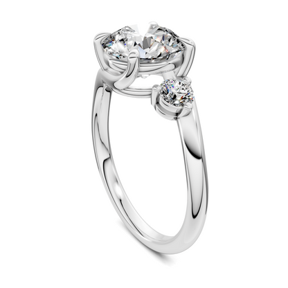 Tiara Bypass Three Stone Ring