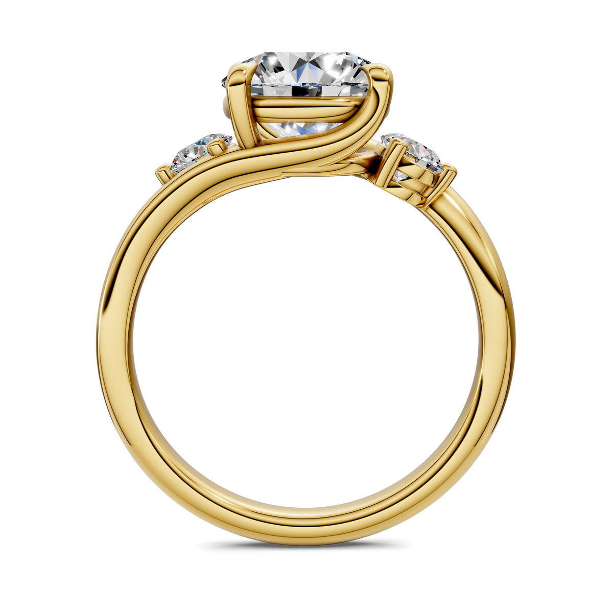 Tiara Bypass Three Stone Ring
