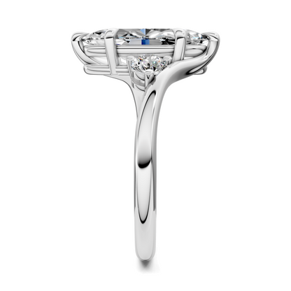 Tiara Bypass Three Stone Ring