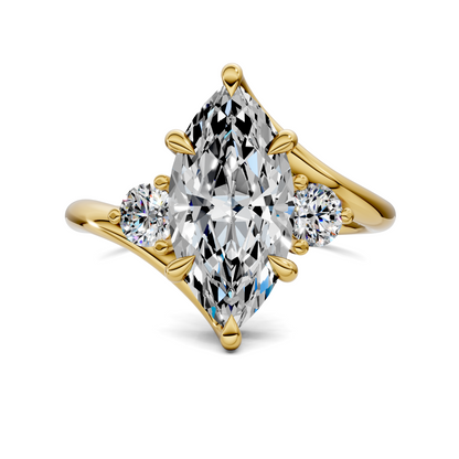 Tiara Bypass Three Stone Ring