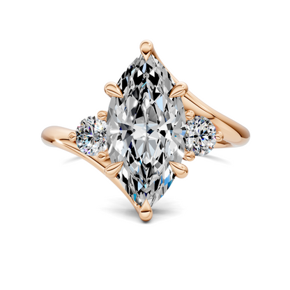Tiara Bypass Three Stone Ring