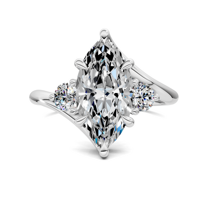 Tiara Bypass Three Stone Ring