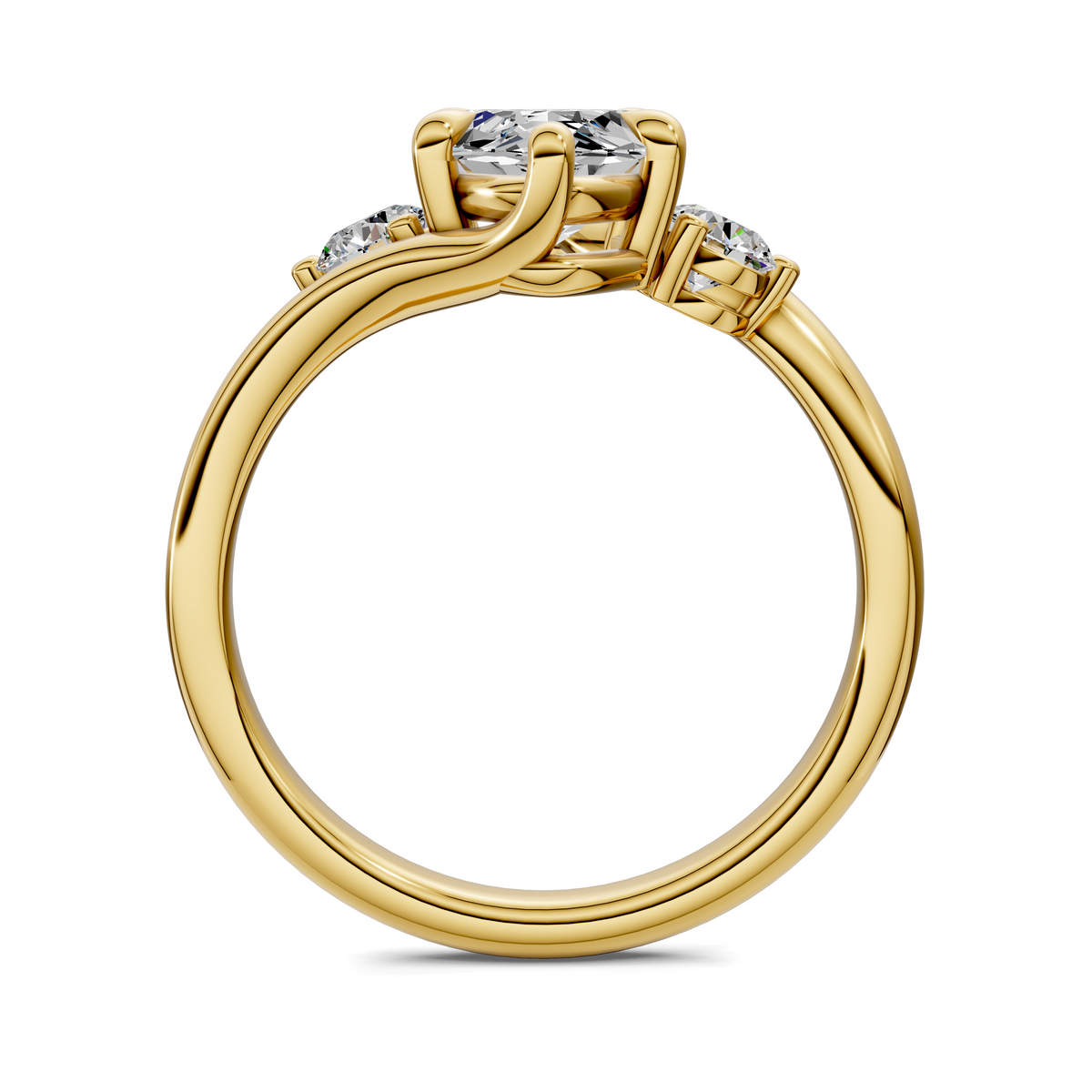 Tiara Bypass Three Stone Ring