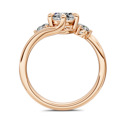 Tiara Bypass Three Stone Ring