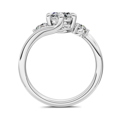 Tiara Bypass Three Stone Ring