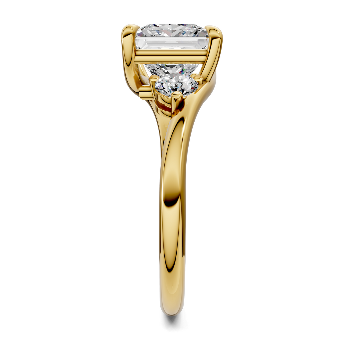 Tiara Bypass Three Stone Ring