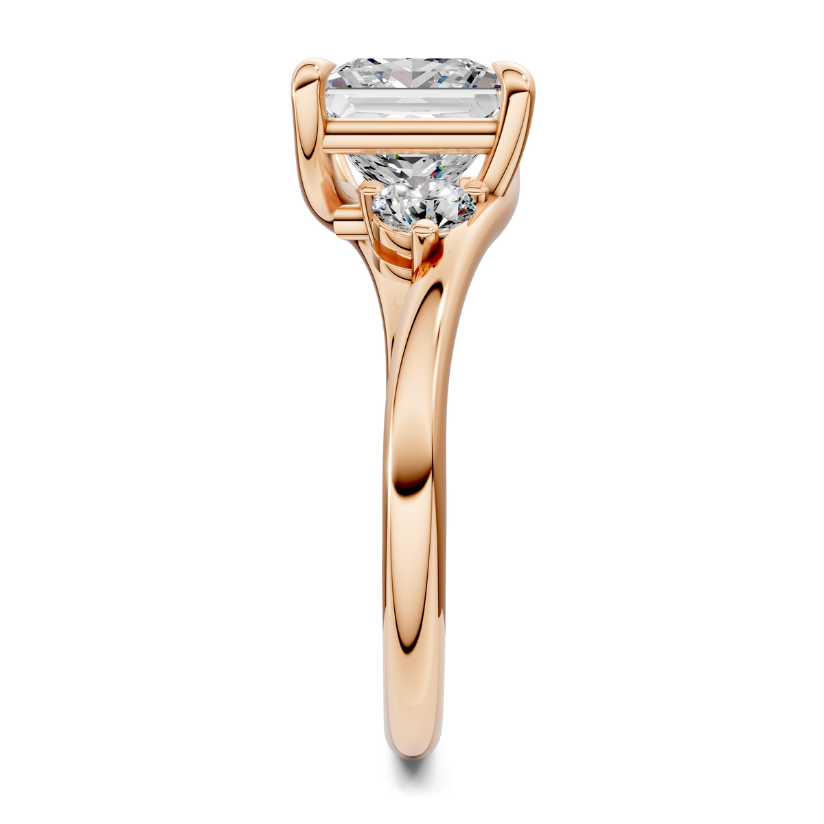 Tiara Bypass Three Stone Ring