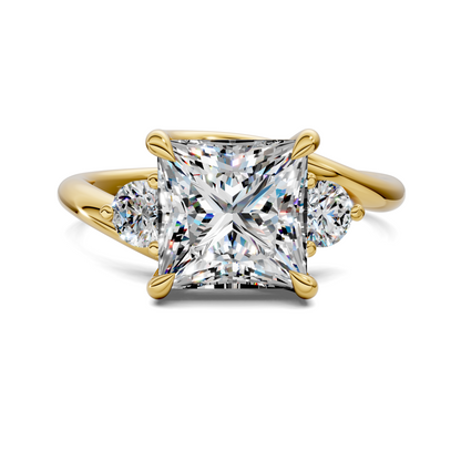 Tiara Bypass Three Stone Ring