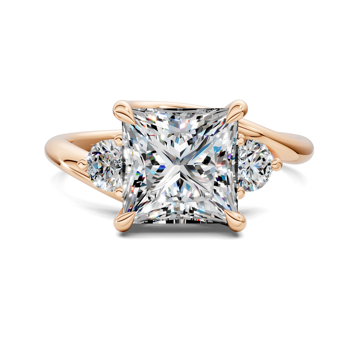 Tiara Bypass Three Stone Ring