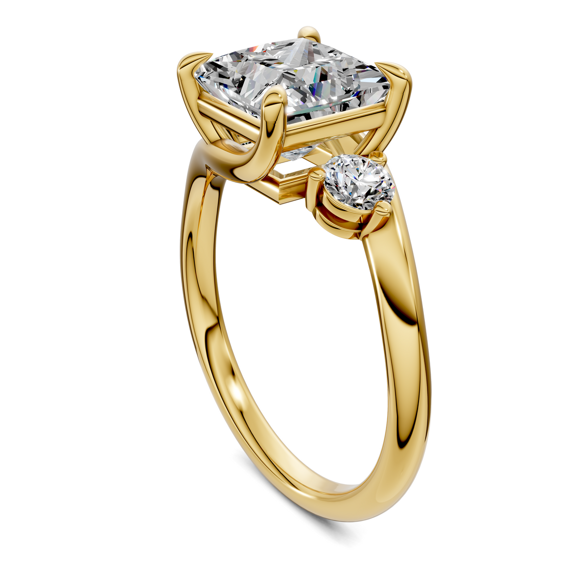Tiara Bypass Three Stone Ring