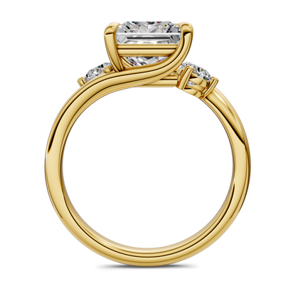 Tiara Bypass Three Stone Ring